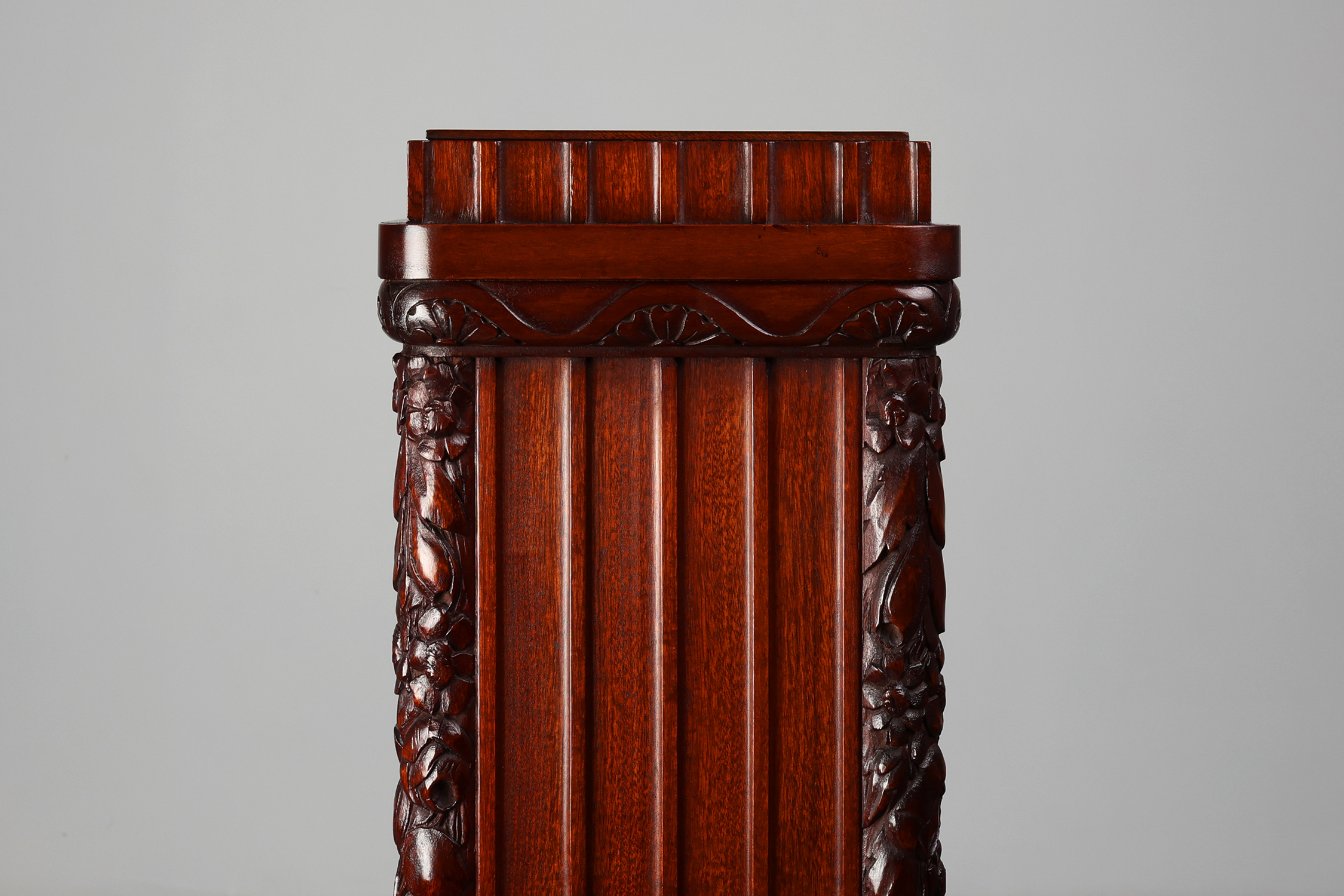 French Art Deco square Oak Pedestal, circa 1915thumbnail